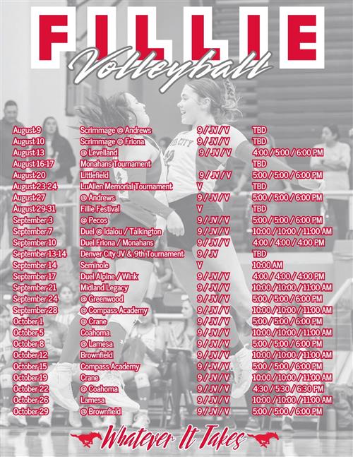 2024-2025 Volleyball Schedule